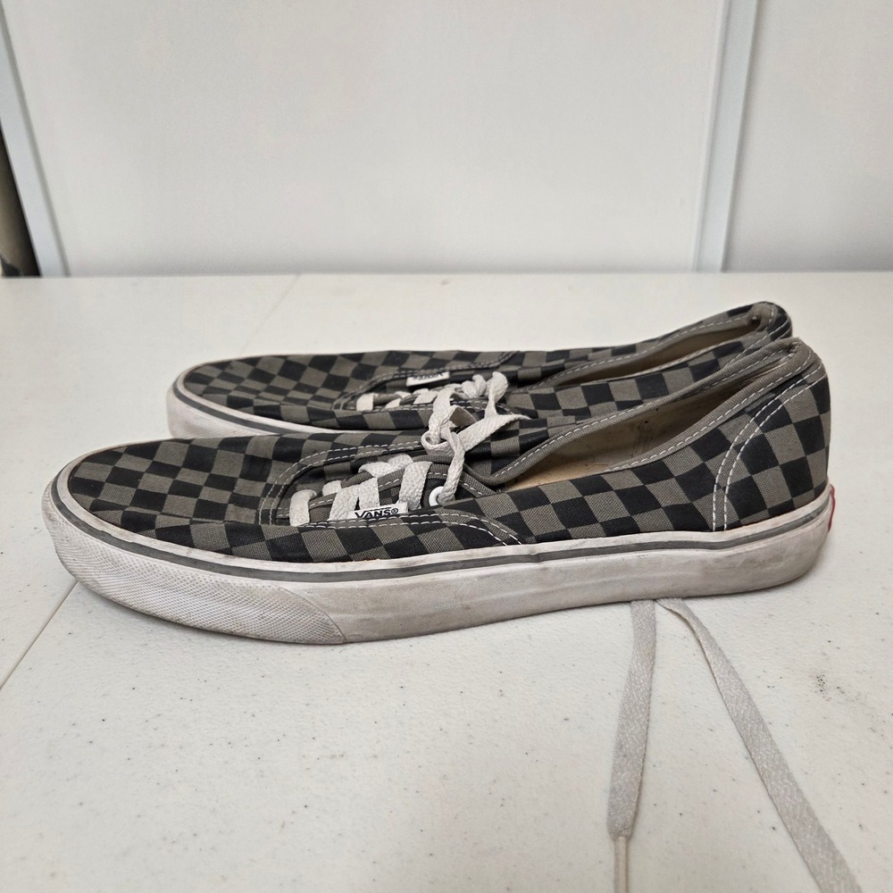 Vans Authentic Checkerboard Black Grey Low Top Sneakers Mens 11